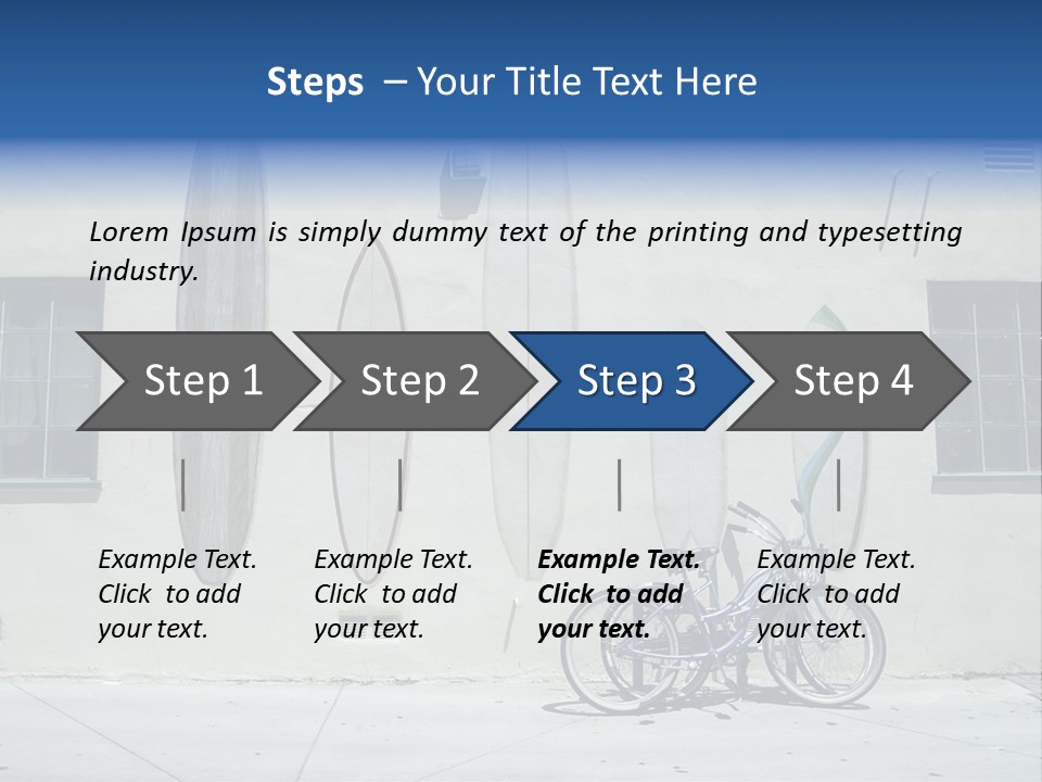 Bicycle At Surf Shop PowerPoint Template