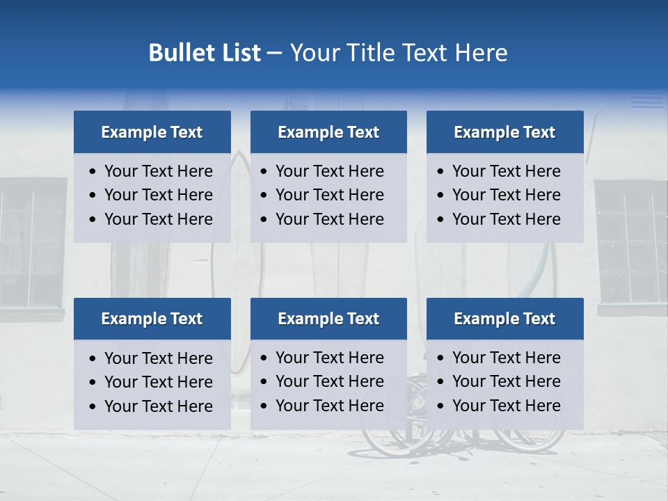 Bicycle At Surf Shop PowerPoint Template