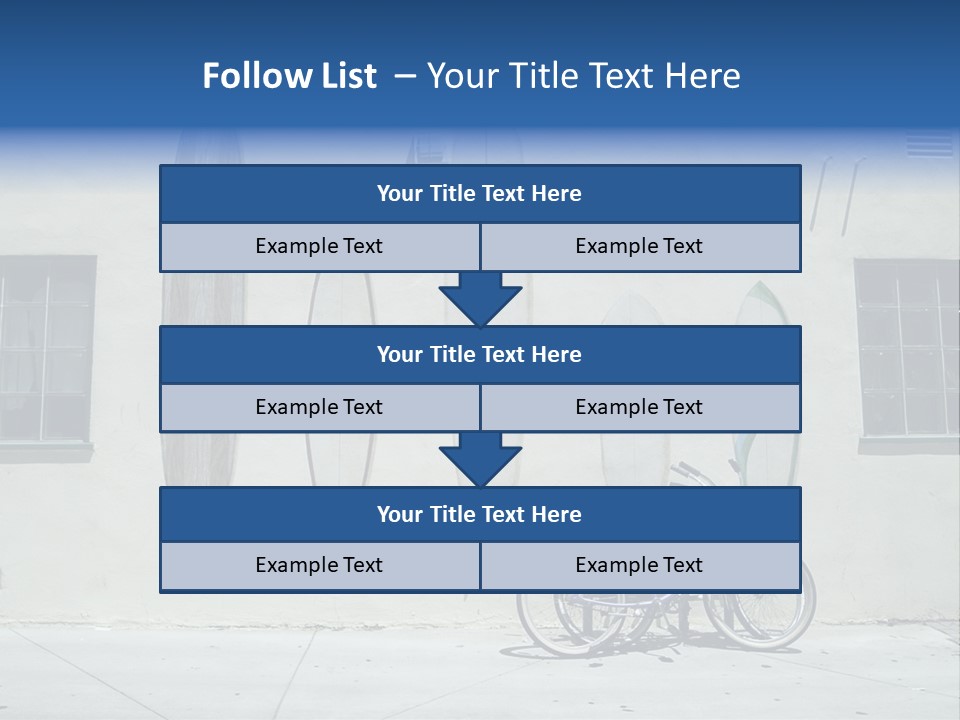 Bicycle At Surf Shop PowerPoint Template