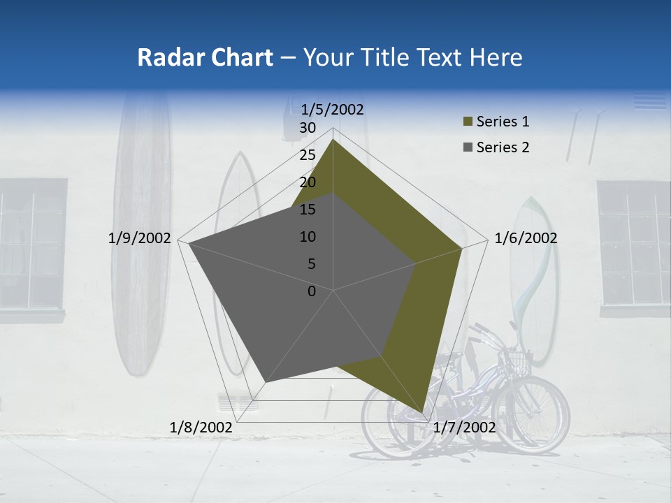 Bicycle At Surf Shop PowerPoint Template