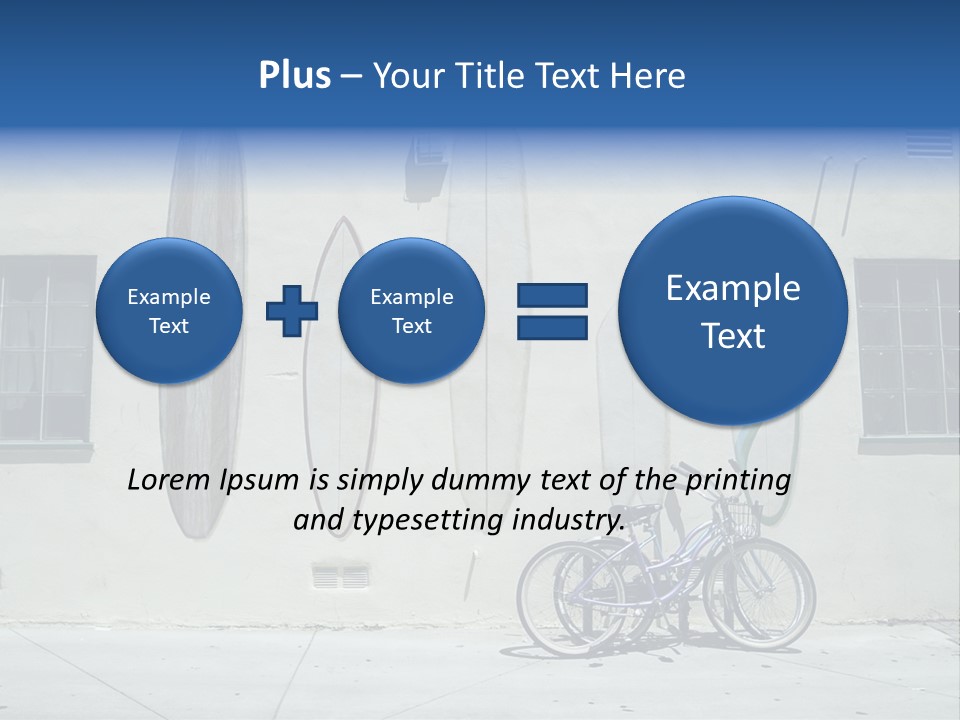 Bicycle At Surf Shop PowerPoint Template
