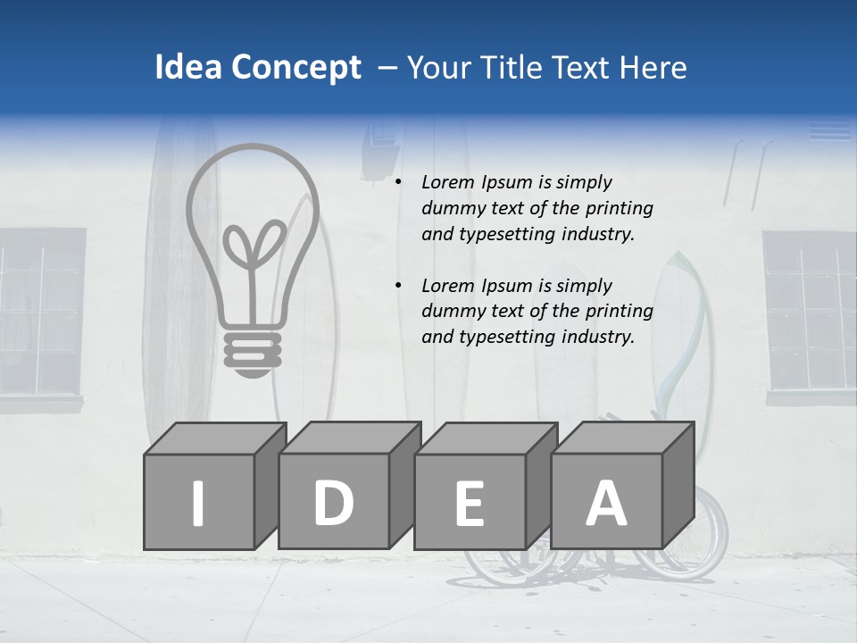 Bicycle At Surf Shop PowerPoint Template