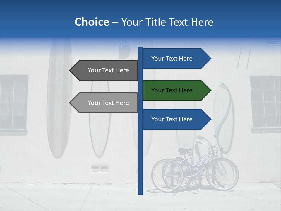 Bicycle At Surf Shop PowerPoint Template