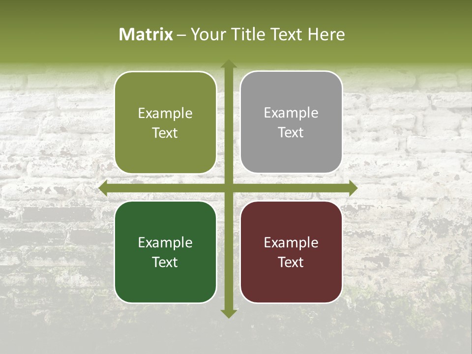 Old Grung White Brick Wall And Moss PowerPoint Template