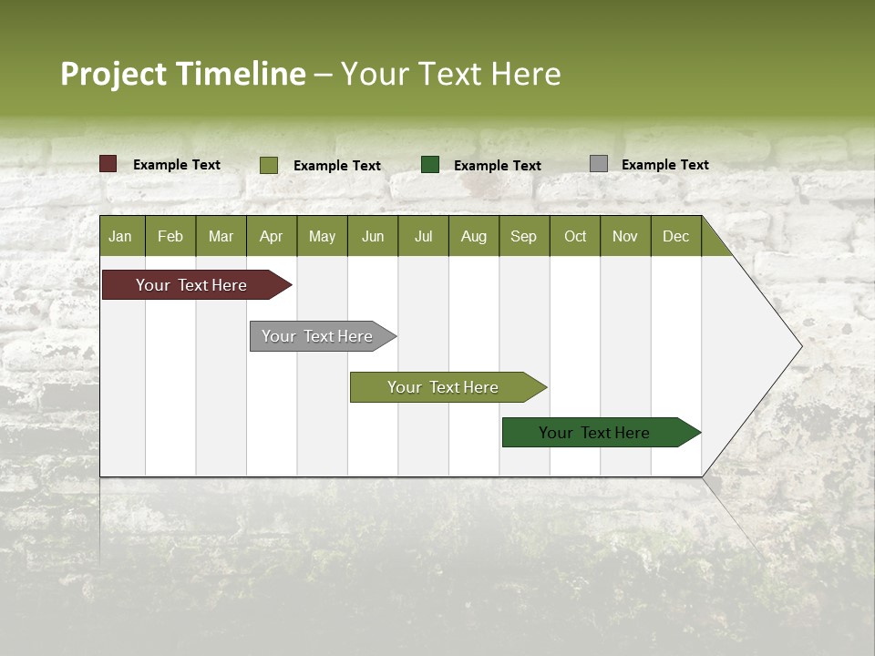 Old Grung White Brick Wall And Moss PowerPoint Template