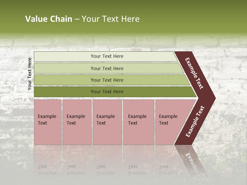 Old Grung White Brick Wall And Moss PowerPoint Template