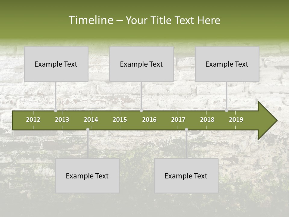 Old Grung White Brick Wall And Moss PowerPoint Template