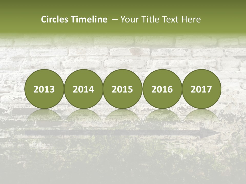 Old Grung White Brick Wall And Moss PowerPoint Template