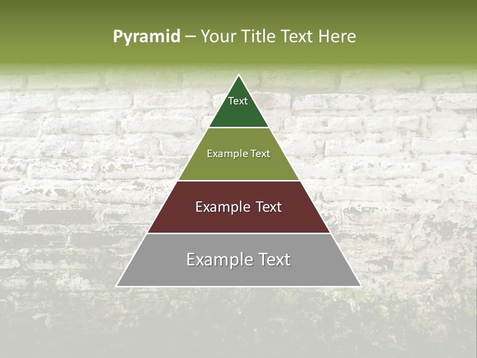 Old Grung White Brick Wall And Moss PowerPoint Template