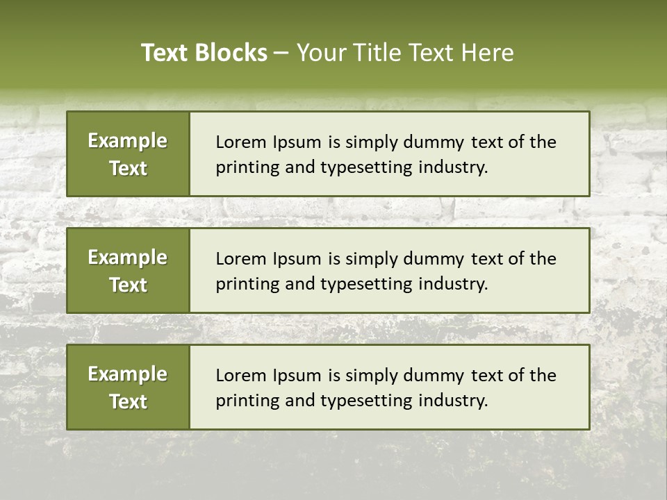 Old Grung White Brick Wall And Moss PowerPoint Template