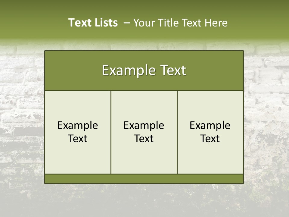 Old Grung White Brick Wall And Moss PowerPoint Template