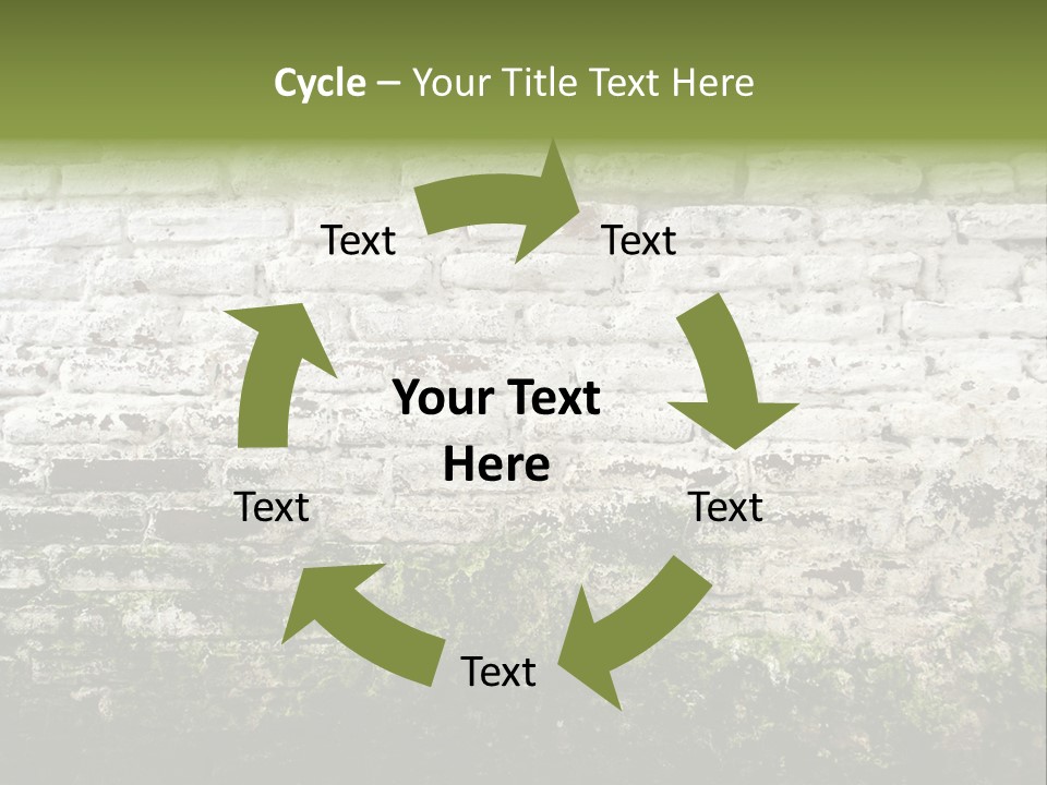 Old Grung White Brick Wall And Moss PowerPoint Template