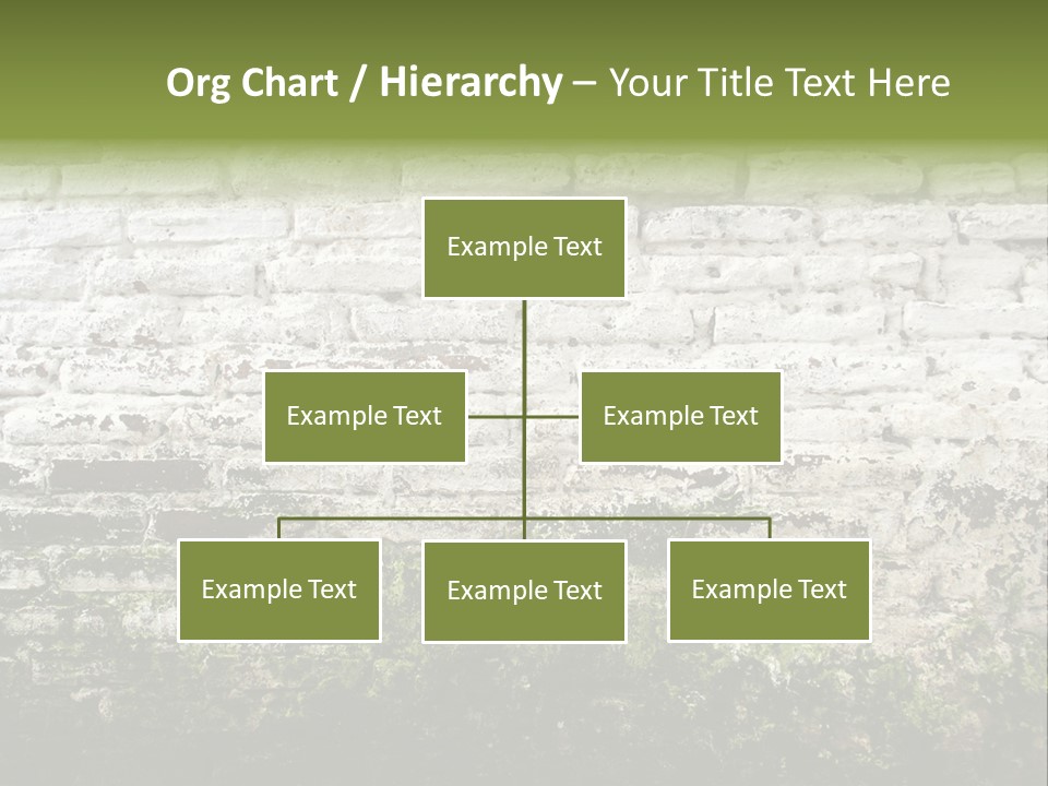 Old Grung White Brick Wall And Moss PowerPoint Template