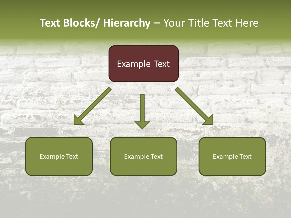 Old Grung White Brick Wall And Moss PowerPoint Template