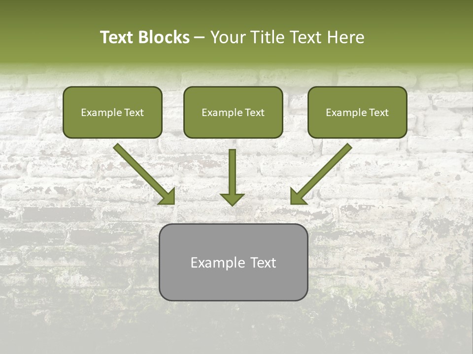 Old Grung White Brick Wall And Moss PowerPoint Template