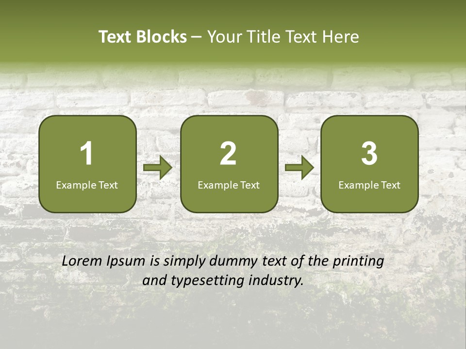 Old Grung White Brick Wall And Moss PowerPoint Template