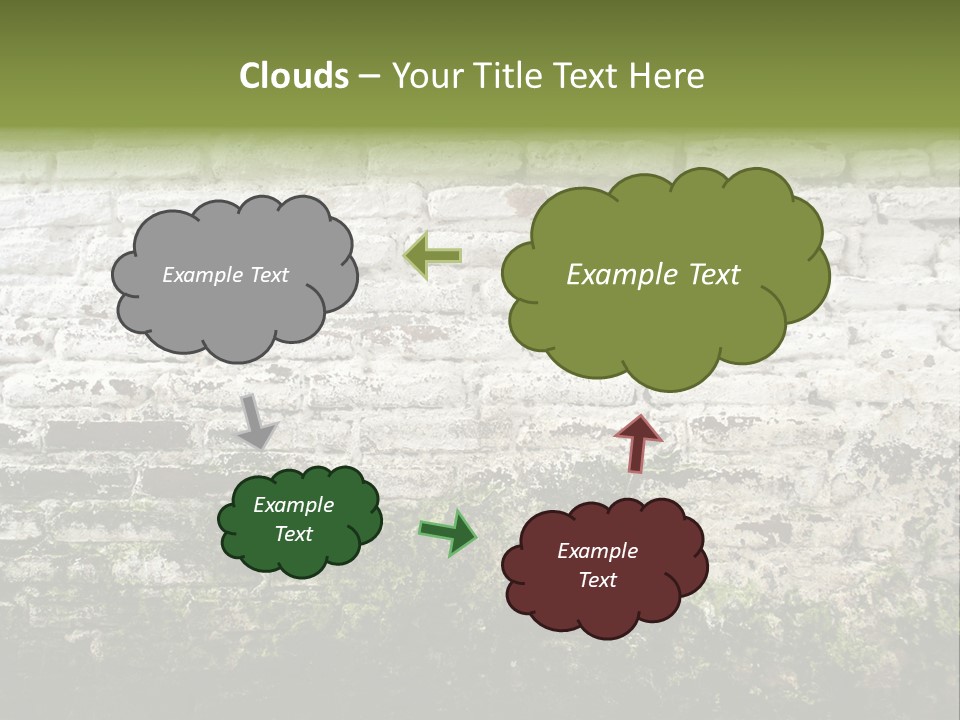 Old Grung White Brick Wall And Moss PowerPoint Template