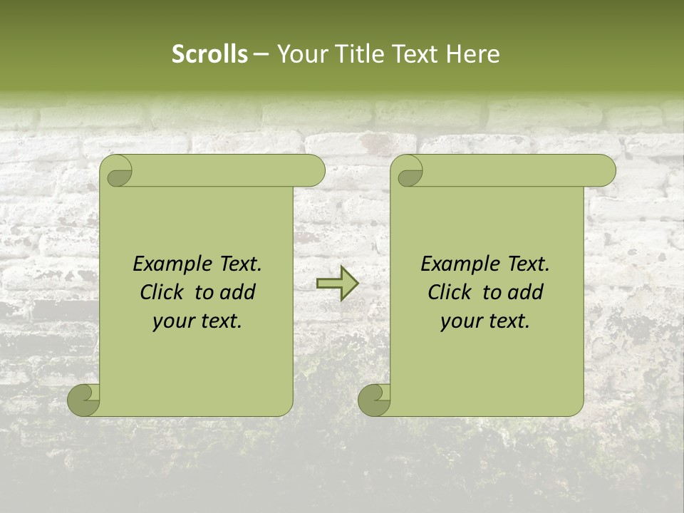 Old Grung White Brick Wall And Moss PowerPoint Template