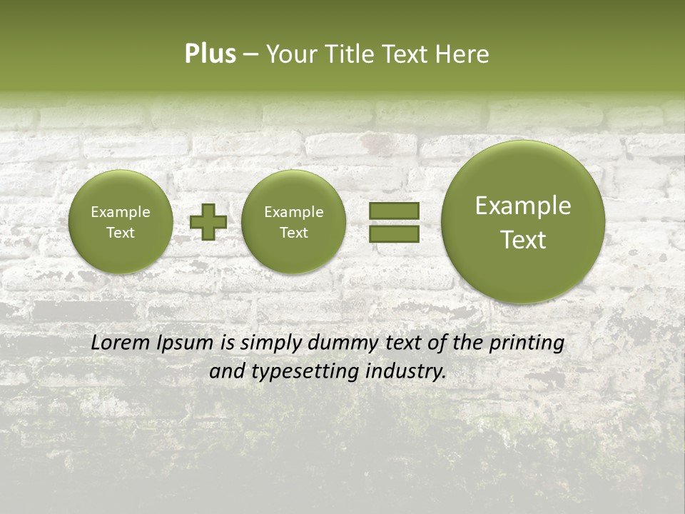 Old Grung White Brick Wall And Moss PowerPoint Template