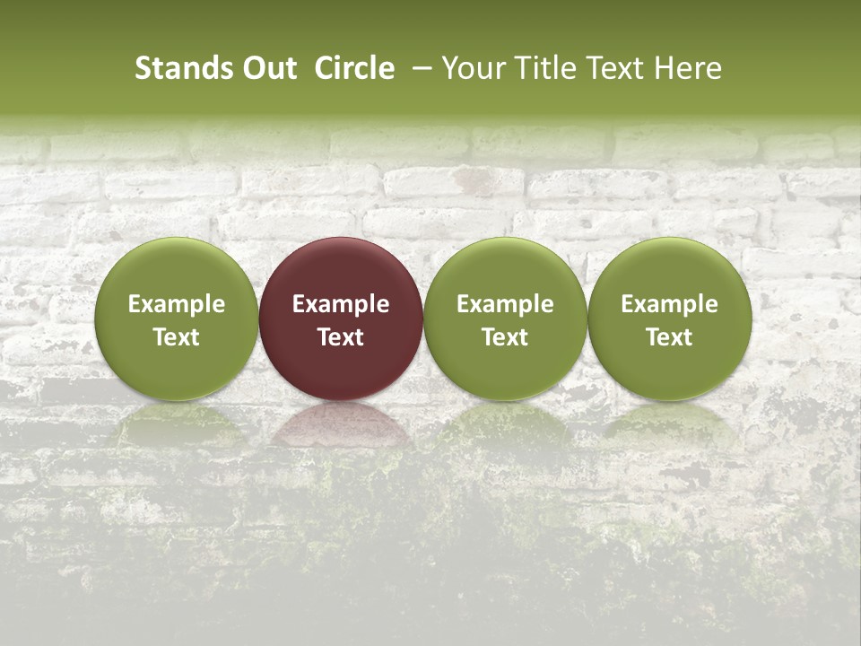 Old Grung White Brick Wall And Moss PowerPoint Template