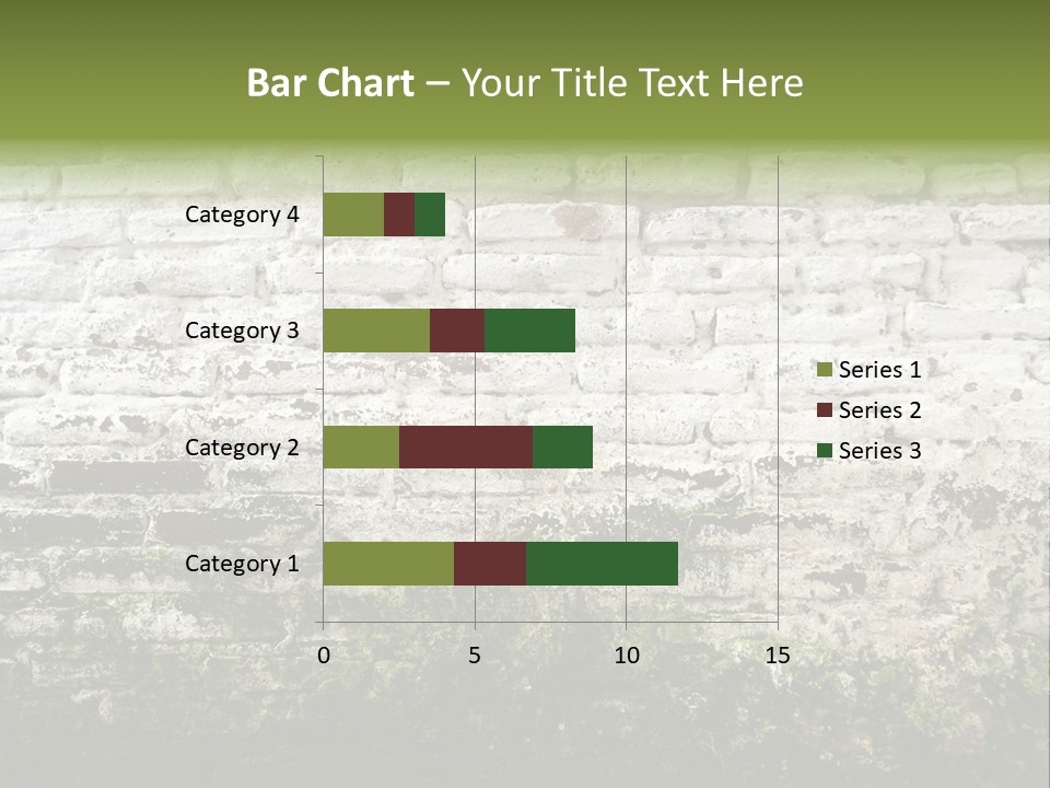 Old Grung White Brick Wall And Moss PowerPoint Template
