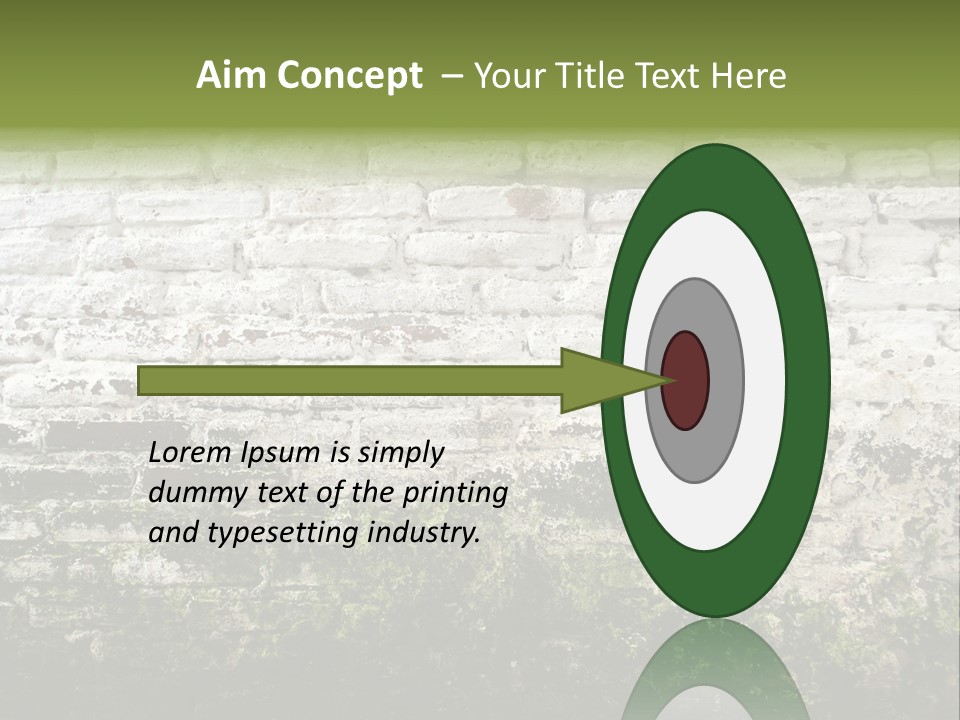 Old Grung White Brick Wall And Moss PowerPoint Template