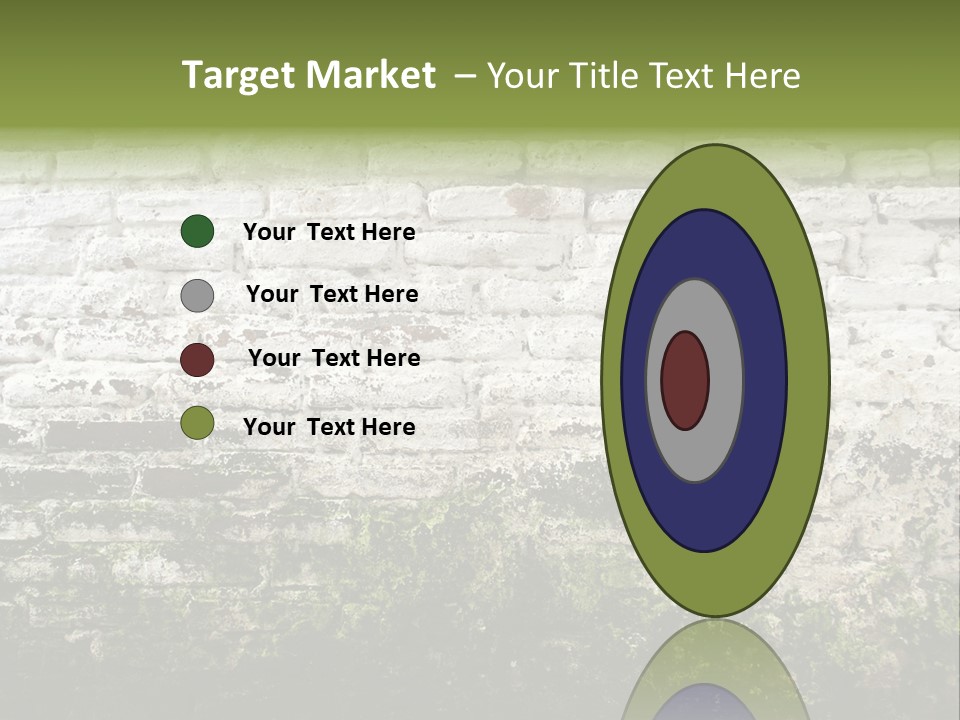 Old Grung White Brick Wall And Moss PowerPoint Template