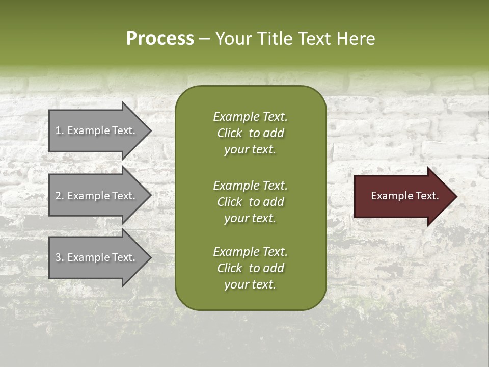Old Grung White Brick Wall And Moss PowerPoint Template