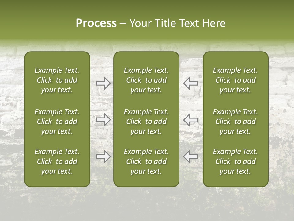 Old Grung White Brick Wall And Moss PowerPoint Template