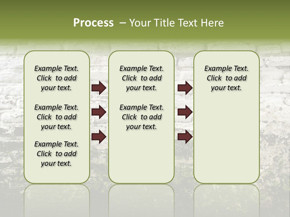 Old Grung White Brick Wall And Moss PowerPoint Template