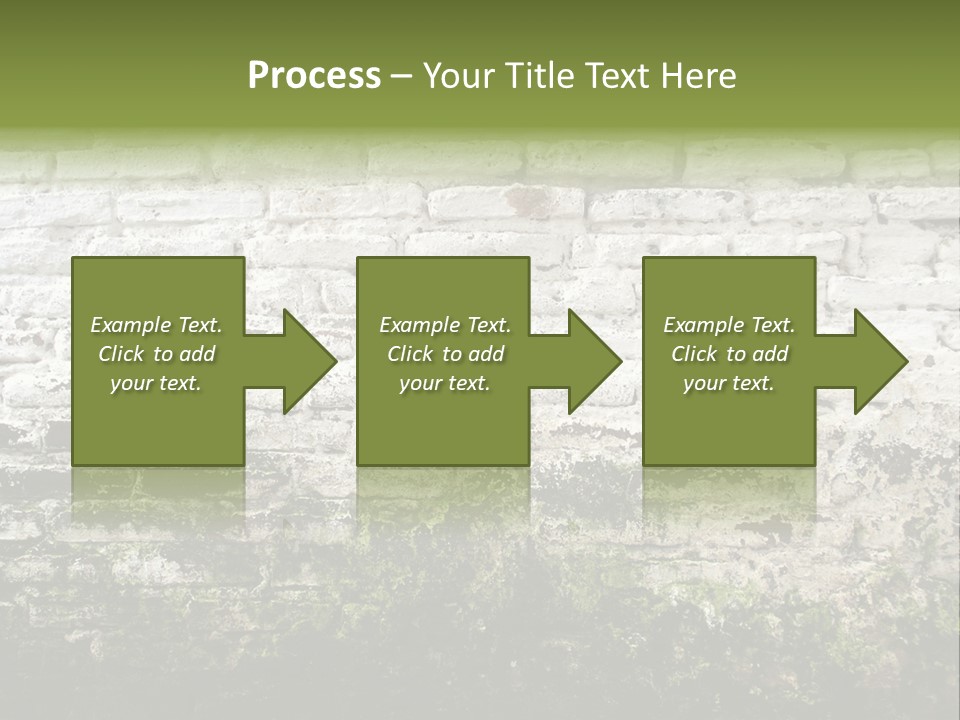 Old Grung White Brick Wall And Moss PowerPoint Template