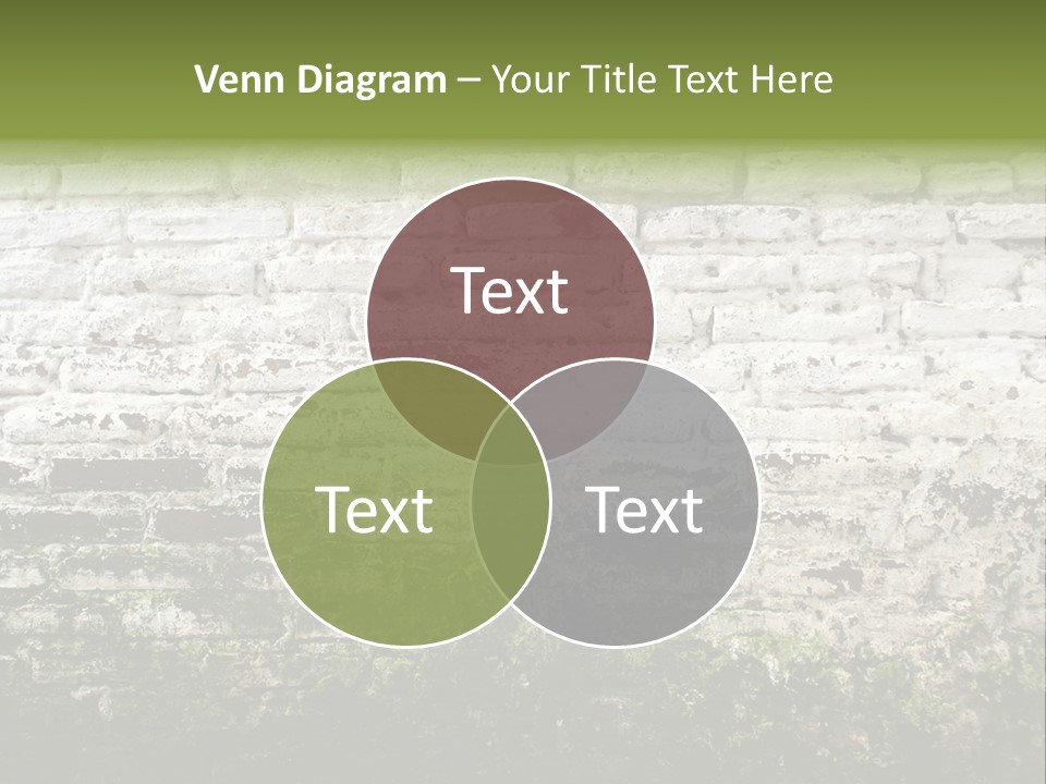 Old Grung White Brick Wall And Moss PowerPoint Template