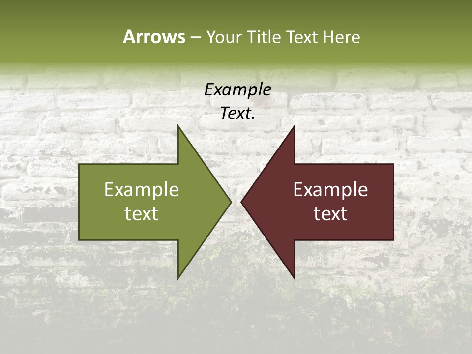 Old Grung White Brick Wall And Moss PowerPoint Template