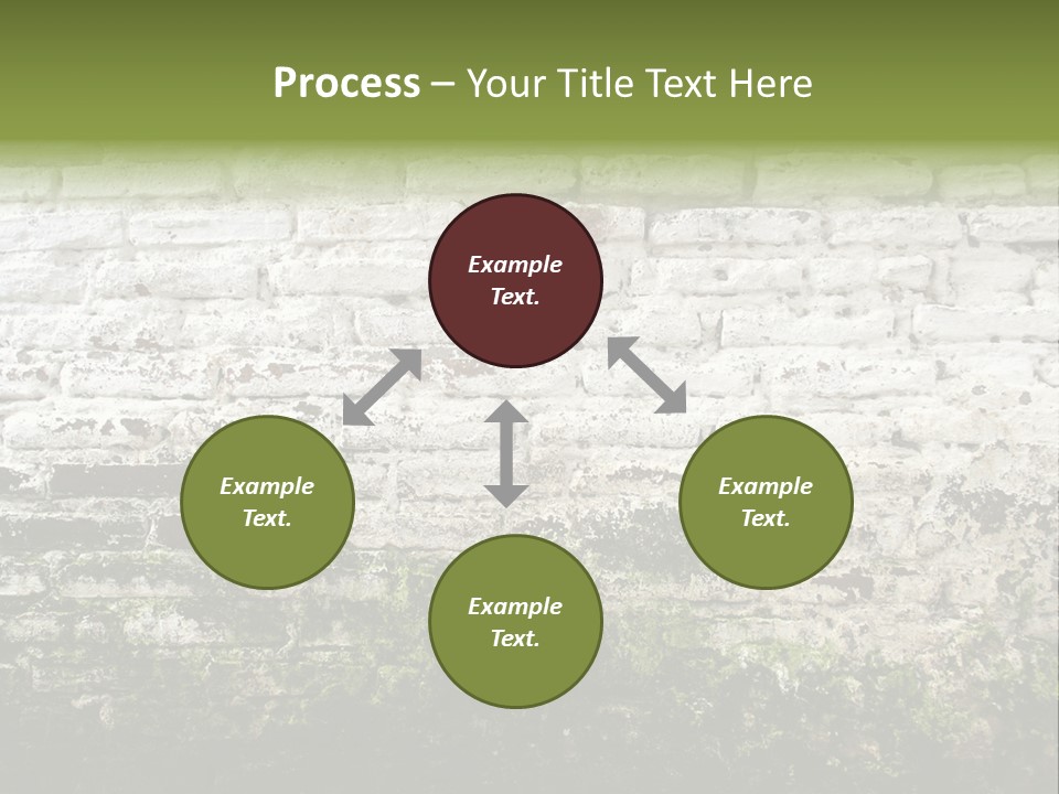 Old Grung White Brick Wall And Moss PowerPoint Template