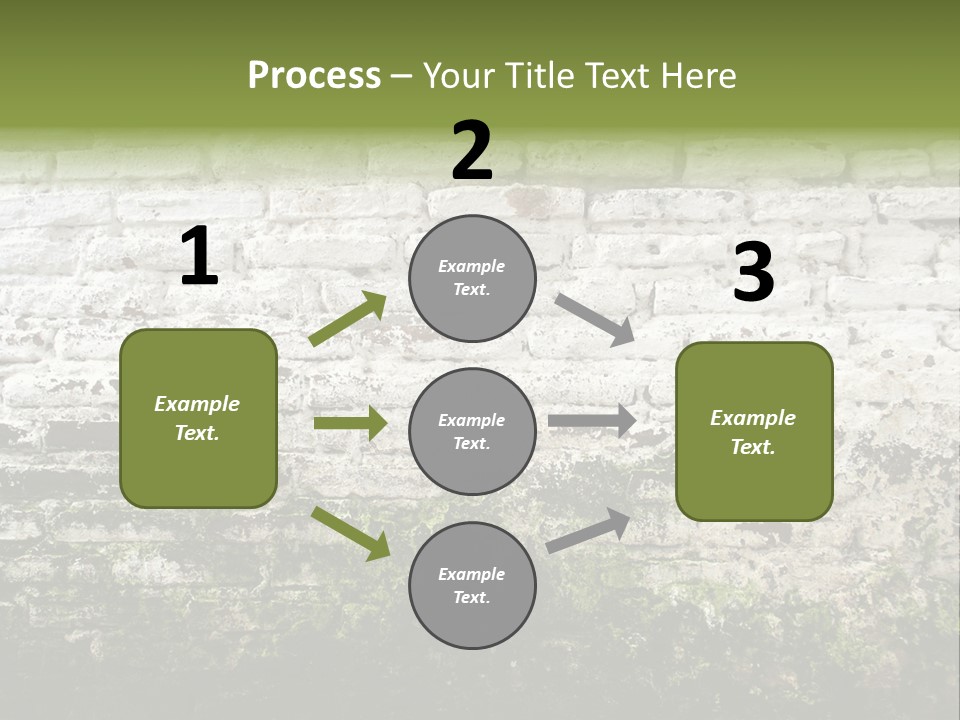 Old Grung White Brick Wall And Moss PowerPoint Template