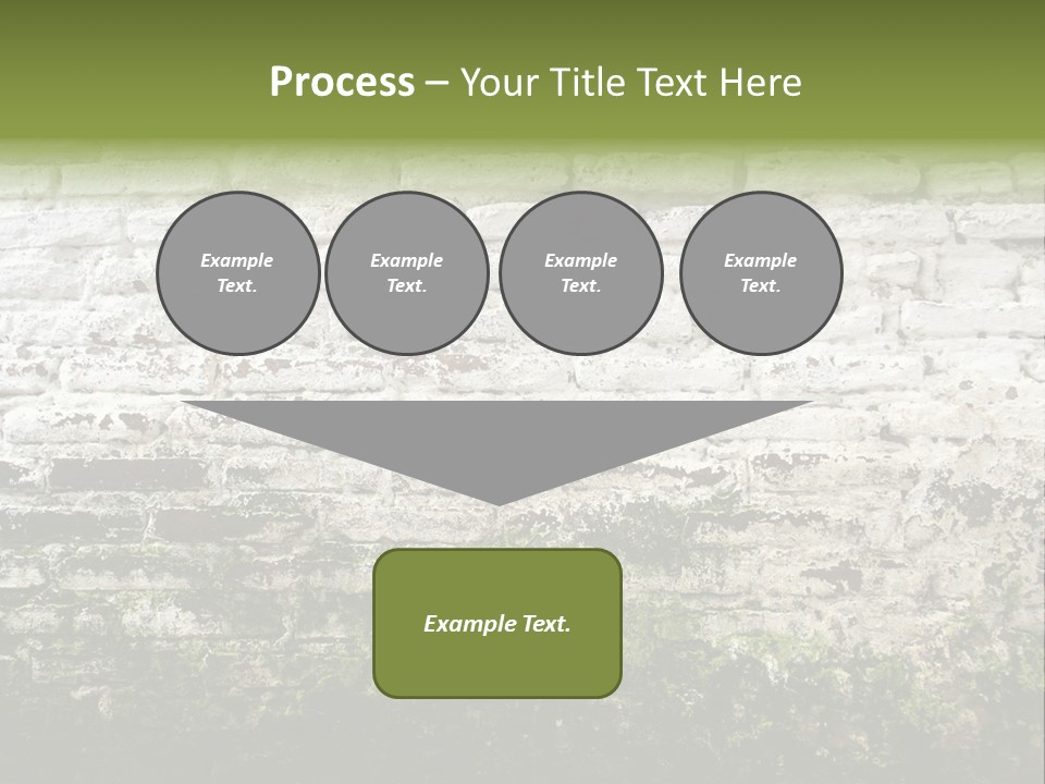 Old Grung White Brick Wall And Moss PowerPoint Template