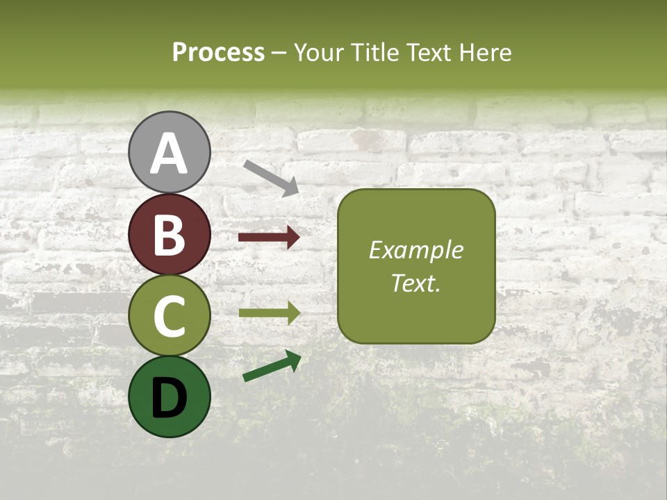 Old Grung White Brick Wall And Moss PowerPoint Template