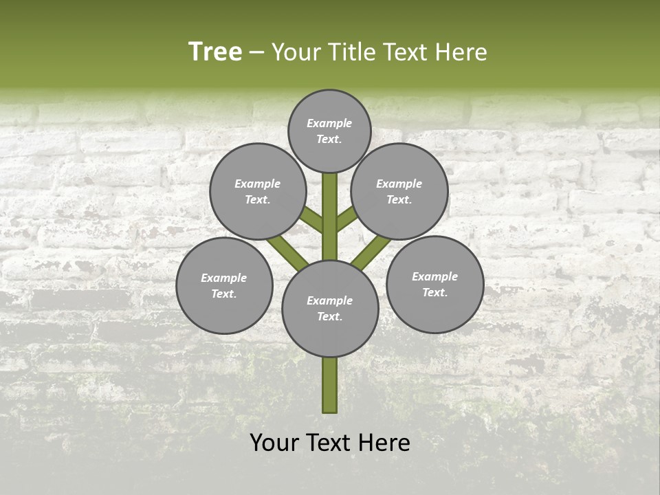 Old Grung White Brick Wall And Moss PowerPoint Template