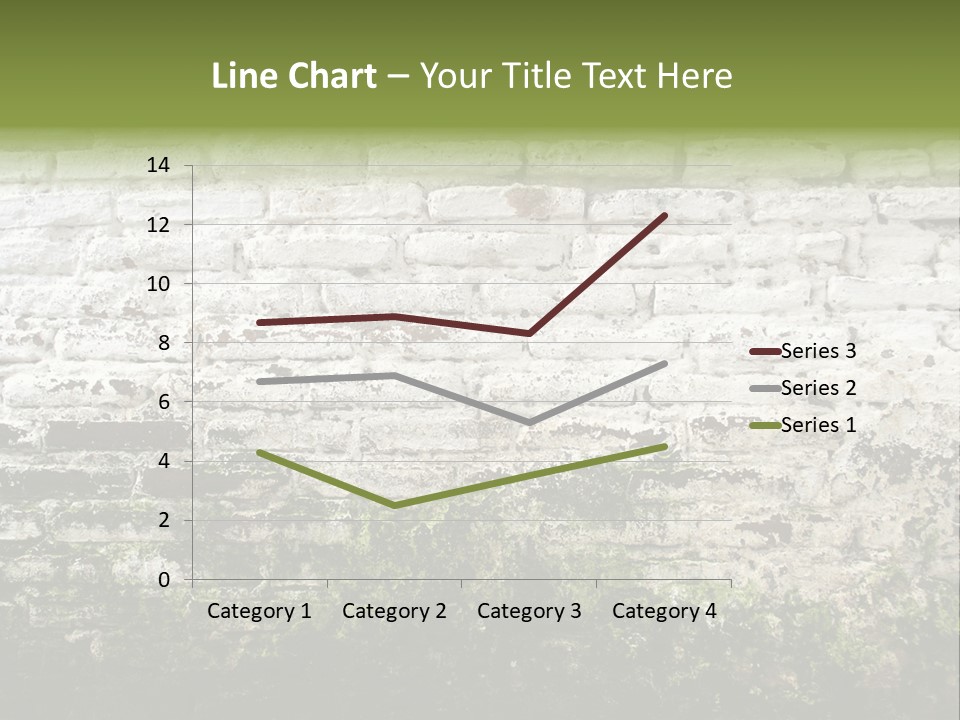 Old Grung White Brick Wall And Moss PowerPoint Template