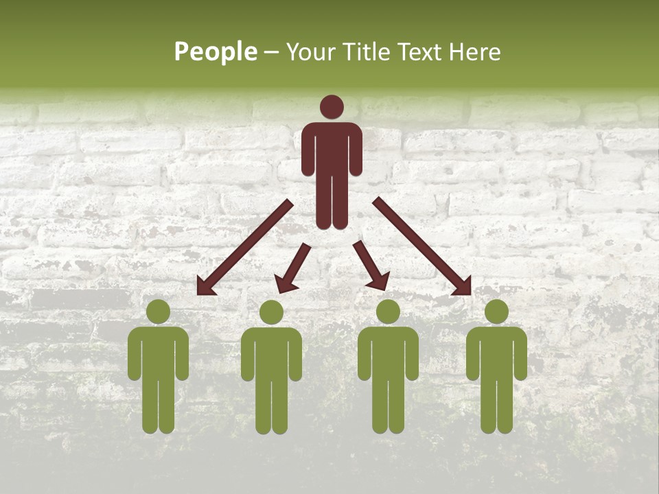 Old Grung White Brick Wall And Moss PowerPoint Template