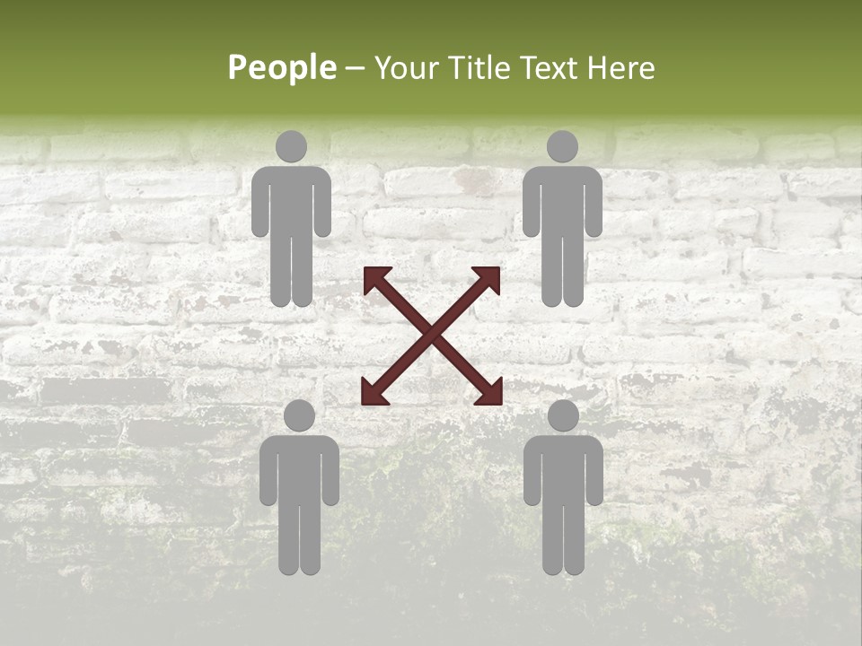 Old Grung White Brick Wall And Moss PowerPoint Template