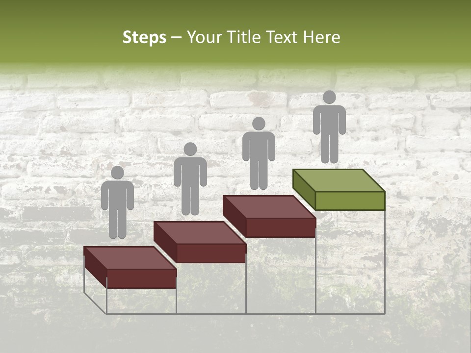Old Grung White Brick Wall And Moss PowerPoint Template