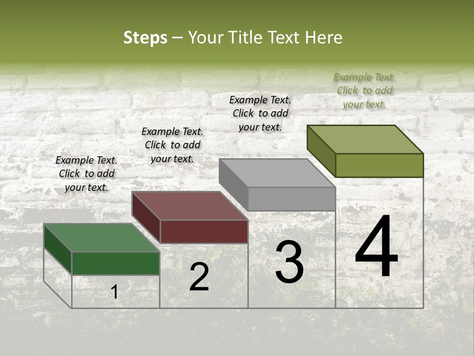 Old Grung White Brick Wall And Moss PowerPoint Template