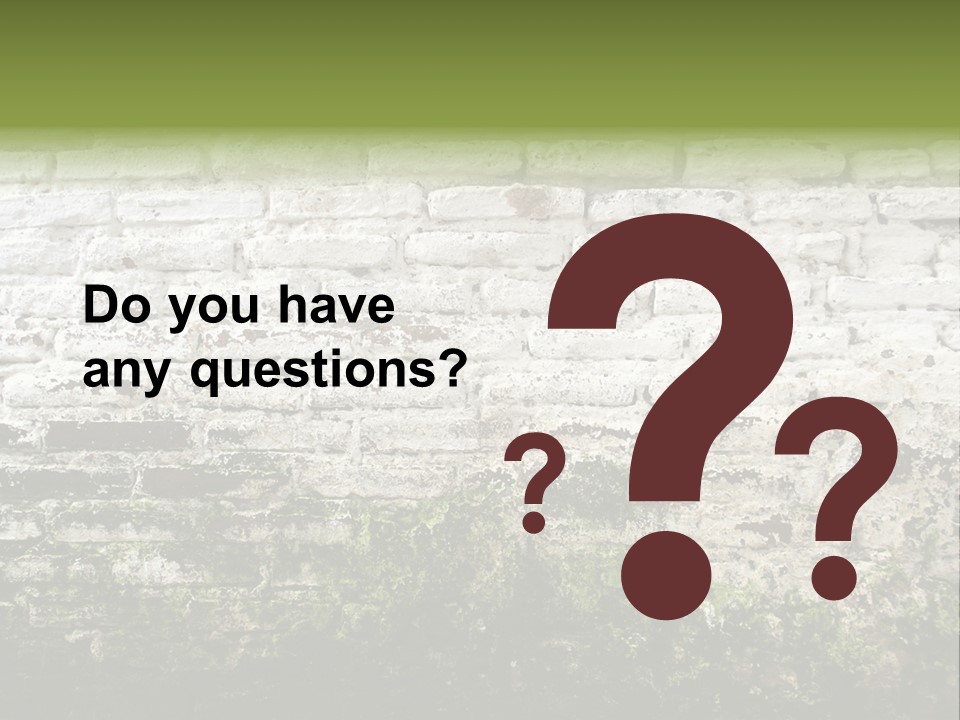 Old Grung White Brick Wall And Moss PowerPoint Template