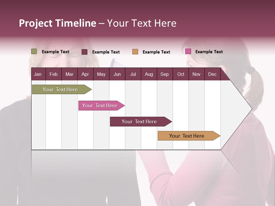 Young Woman Shouting At Another Woman Through A Megaphone PowerPoint Template