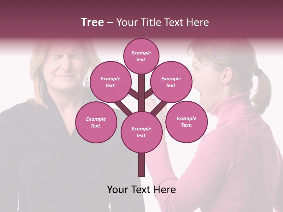 Young Woman Shouting At Another Woman Through A Megaphone PowerPoint Template