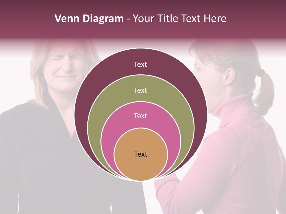 Young Woman Shouting At Another Woman Through A Megaphone PowerPoint Template