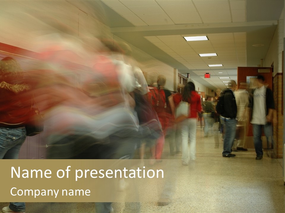 School Hallway 4 PowerPoint Template