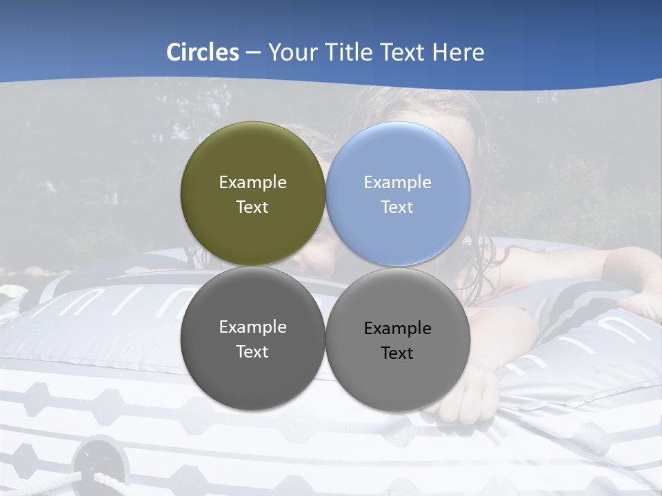 Two Young Children Having Fun Playing In The River During A Hot Summer Day PowerPoint Template