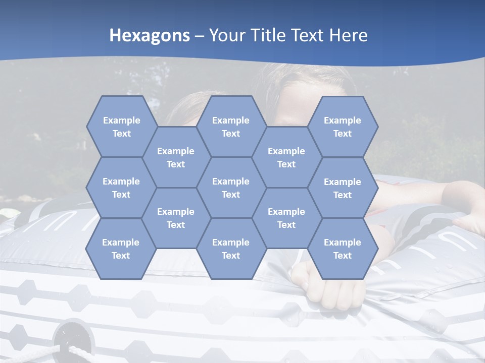 Two Young Children Having Fun Playing In The River During A Hot Summer Day PowerPoint Template